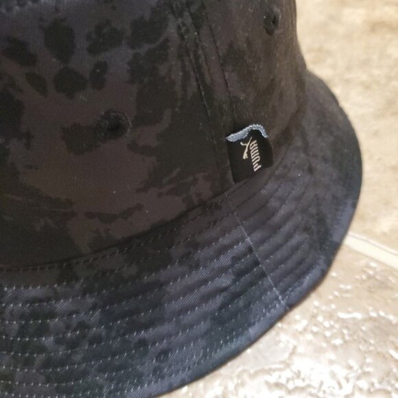 Puma Bucket Hat Y2K Unisex Black Grey Space Dye Nylon OS - Picture 4 of 9